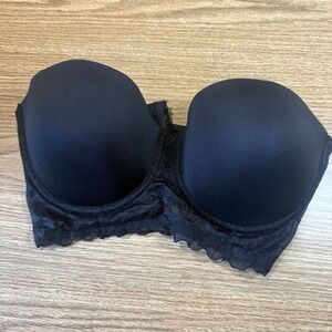 Black Underwire Push Up Bra Size‎ 40c Straps Can Be Worn Multiple Ways